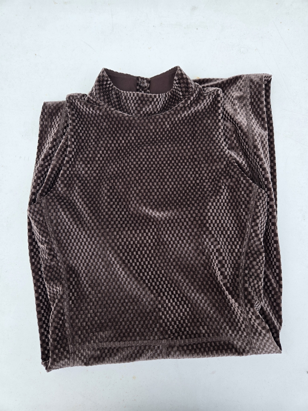 Velour Mock-Neck Jumpsuit